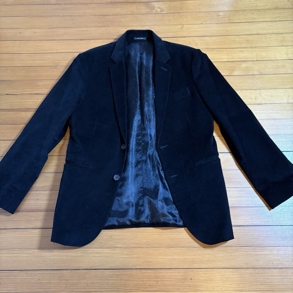 Express Men’s Black Corduroy Blazer Sport Coat 38S 2 Button Notch Lapel - Picture 3 of 8